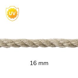 Természetes hatású kültéri PP kötél (16 mm)